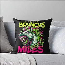 Art Denver Broncos Throw Pillow