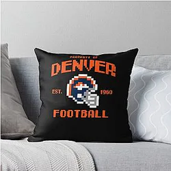 Art Denver Broncos Throw Pillow