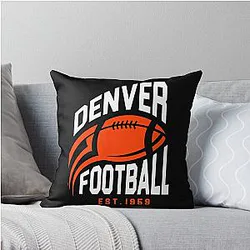 Art Denver Broncos Throw Pillow
