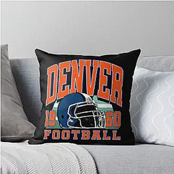 Art Denver Broncos Throw Pillow