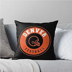 Art Denver Broncos Throw Pillow