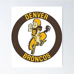 Denver Broncos Retro Fan Art Design Poster