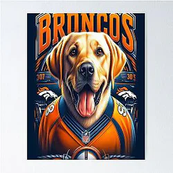 Denver Broncos Yellow Tee Poster