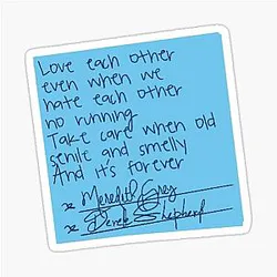 Meredith and Derek Post Marriage Sticker