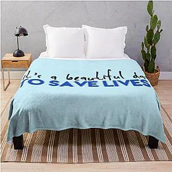 It's a beautiful day to save lives Derek Shepard Throw Blanket