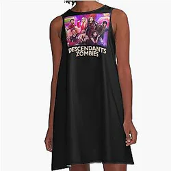 Descendants Zombies Tour Fan Art A Line Dress