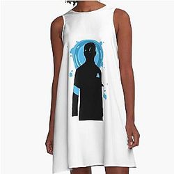 Mens My Favorite Connor Detroit Become Human Silhouette Gifts For Movie Fan A-Line Dress