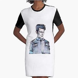 Canor Drawing - Detroit Become Human Game Graphic T-Shirt Dress