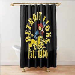 Retro Detroit Lions Shower Curtain