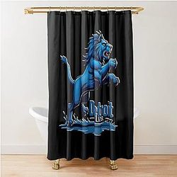 Football Dog Detroit Lions Shower Curtain