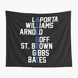 Detroit Lions LaPorta Gibbs Goff St. Brown Williams Bates Tapestry