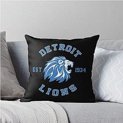 Art Detroit Lions Throw Pillow