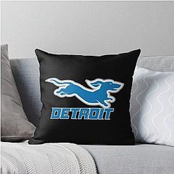 Detroit Lions Dachshund Throw Pillow