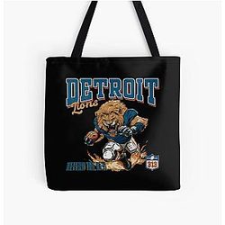 Football Detroit Lions Over Print Tote Bag