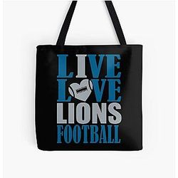 Football Detriot Lions All Over Print Tote Bag