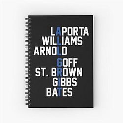 Detroit Lions St. Brown Williams Detroit Spiral Notebook