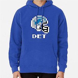 Detroit Lions Tecmo Super Bowl Football Helmet Pullover Hoodie