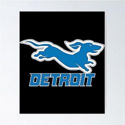 Detroit Lions Dachshund Poster