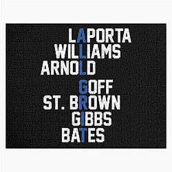 Detroit Lions LaPorta Gibbs Goff St. Brown Williams - Detroit Jigsaw Puzzle