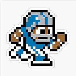 Detroit Lions Tecmo Super Bowl Football Player Sticker