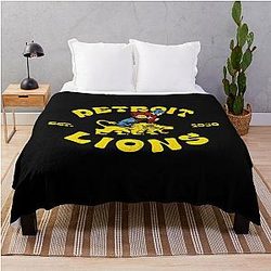 Vintage Detroit Lions Throw Blanket