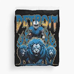 Detroit Lions Beanie Shades Combo Duvet Cover