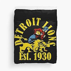 Retro Detroit Lions Duvet Cover