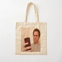 Dexter Morgan Cringe at Phone Cotton Tote Bag