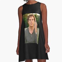 Dexter Morgan Flipping Off A-Line Dress