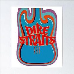 Communiqué Dire Straits Retro Sunset Poster