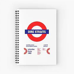 No 205 My Dire Straits Concert Poster Long T-Shirt Spiral Notebook
