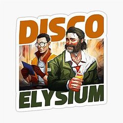 Disco Elysium Record Style Illustration Sticker