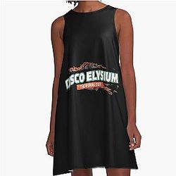 Retro Letter Disco A-Line Dress