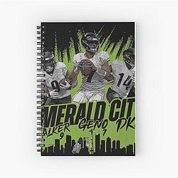 Geno Smith, DK Metcalf & Kenneth Walker III Seattle Emerald Notebook