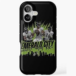 Geno Smith, DK Metcalf & Kenneth Walker III Seattle Emerald Trio iPhone Tough Case