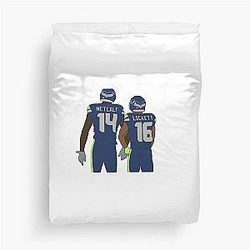 DK Metcalf and Tyler Lockett Duvet Cover