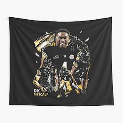 DK Metcalf Pittsburgh Flag Tapestry
