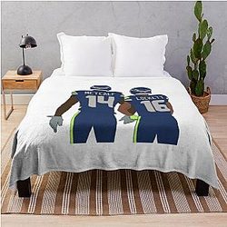 DK Metcalf Tyler Lockett Throw Blanket