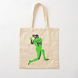 DK Metcalf Number 14 Metcalf Receives the Ball Cotton Tote Bag