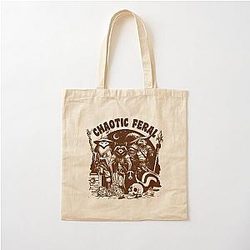 DND Funny RPG Alignment: Chaotic Feral. Trash animal party: critters raccoon, opossum, rat and skunk Cotton Tote Bag