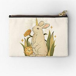 Almiraj DND Dice: Cute Rabbit D20 Dice Zipper Pouch