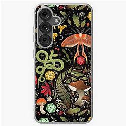 Druid Cottagecore Dnd Pattern: Dice, Mushroom, Moth, Snake, Butterfly, Flowers Samsung Galaxy Soft Case