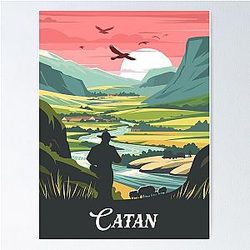 CATAN Poster Inspired by Catan Retro Board Game Wall Art Print Fantasy Home Decor Gift Idea