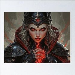 Dark Sorceress Queen DND Fantasy Portrait Poster