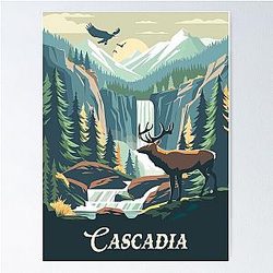 Cascadia Poster Inspired by Retro Board Game Wall Art Print Fantasy Board Game RPG DnD Home Decor Gift Idea