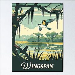 Wingspan Poster Inspired by Wingspan Retro Board Game Wall Art Print Fantasy Home Decor Gift Idea
