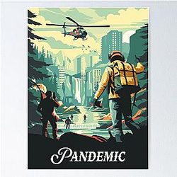 Poster Inspired by Pandemic Retro Board Game Wall Art Print Fantasy Home Decor Gift