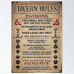 Tavern Rules DnD The Barkeep Has Initiative Poster