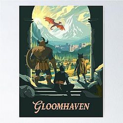 Gloomhaven Retro Board Game Poster Fantasy RPG Home Decor Gift Idea