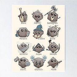 Kawaii DnD Classes - DnD Dungeons Dragons Poster